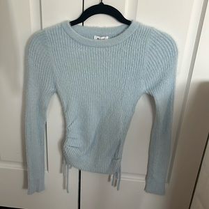 Princess Polly Blue Fuzzy Cropped Sweater